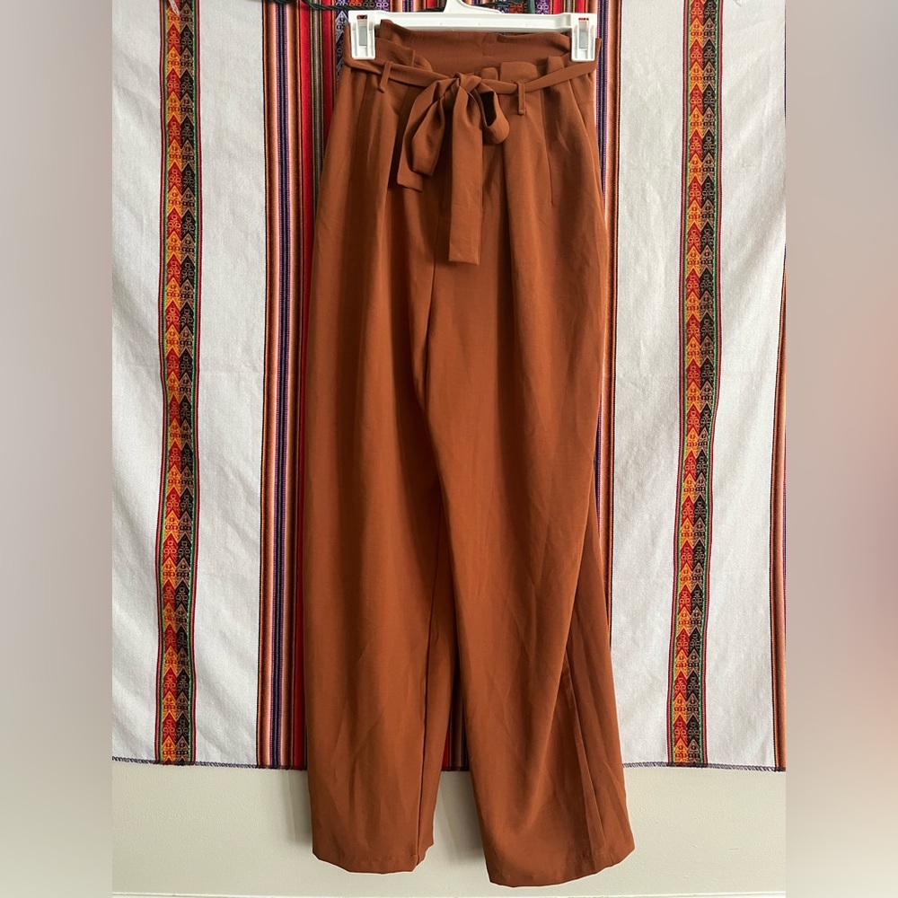 Forever 21 burnt orange high-waisted pants